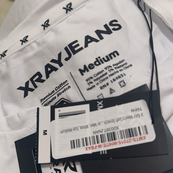 X RAY Men's Soft Stretch Cotton Short Sleeve Slim Fit Slit V-Neck T-Shirt - Picture 3 of 7